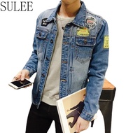 SULEE jaket lelaki Men's Denim Jacket Summer New Youth All-match Lapel Coat jaket lelaki style 2022