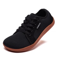 HOBIBEAR กว้าง Toe Barefoot รองเท้าสตรี Mens Outdoor Lace Up Running รองเท้าผ้าใบ Zero Drop รองเท้าส