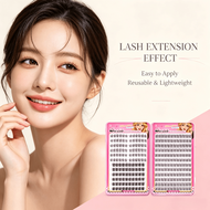 Dorolab Glue-free False Lashes 204-288 Cluster Eyelash Extensions with Lash Storage Box Self-adhesiv