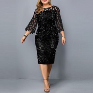 {Ship From Manila+COD}Formal Dress For Woman Elegant Sequin Glitter Cocktail Party Dress Plus Size g