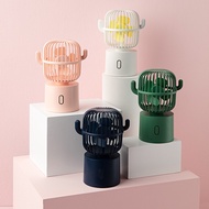 Cross-Border Cactus Shaking Head Fan 2400mAh Portable Fan Office Desktop Creative Student Small Elec