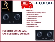 FUJIOH FH-GS5520 SVGL GAS HOB WITH 2 BURNERS / FREE EXPRESS DELIVERY