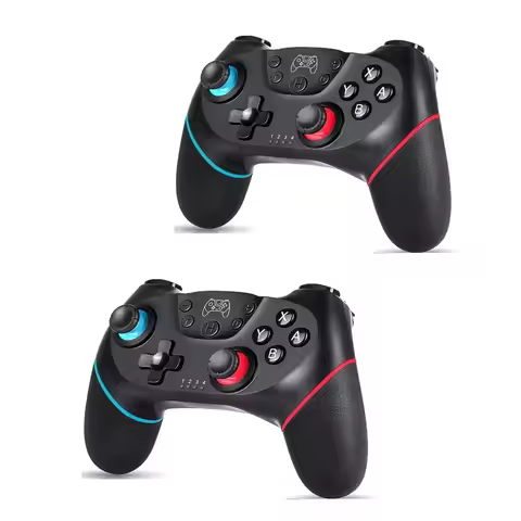 Wireless Pro Controller Joystick for Switch/Lite/Switch 2, Ergonomic Gamepad with Turbo, 2 Pack