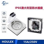 Dustproof Waterproof IP66 Copper Solid Guide 15A Industrial Socket Australian Style Socket04031506
