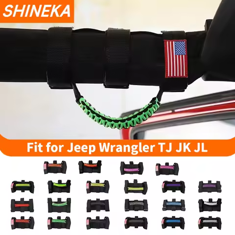 SHINEKA Armrest For Jeep Wrangler TJ JK JL Car Roll Bar Mount Side Grab Handles Kit For Jeep Wrangle