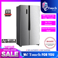 Sharp (500 L) Side By Side Fridge Refrigerator [ STEEL DOOR - SJX508MS ] peti sejuk