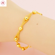 XT Jewellery เกาหลี24K สร้อยข้อมือลูกปัดทรายแสงแฟชั่นผู้หญิง916 Original Gold Plated