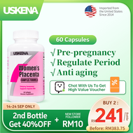 USKENA Women's Placenta 15000 mg (60 Capsules), Anti aging, Pre-pregnancy, Regulating menstruation, Sheep Placenta 羊胎素, EPO Evening Primrose Oil, Soy isoflavones, Collagen