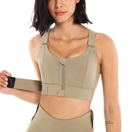 Sport Bra High Impact Model Push Up Bra Sport Wanita Kancing Depan Bra Resleting Depan Adjustable Sp
