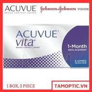 (3 lenses) Kính Áp Tròng cận 1 Tháng Acuvue Vita 1-Month Silicon hydrogel Johnson&Johnson