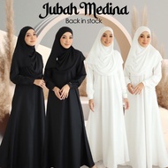 Jubah Medina  - Abaya Umrah Haji Dress Muslimah Hitam Putih High Grade Cotton Easy Iron Nursing