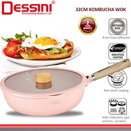 DESSINI ITALY KBC-W32 Frying Pan Induction Aluminium Non Stick Fry Skillet Casserole Wok Pot Bowl Ku