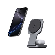 Aukey LC-MC211 MagFusion L 2-in-1 Foldable Qi2 Magnetic Fast Wireless Charging Station