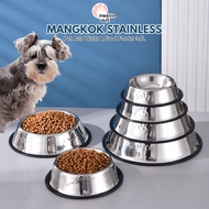 Mangkok Stainless Dengan Alas Karet - Wadah/Tempat Makan Kucing Anjing Hewan Mangkuk Murah Tempat Pa