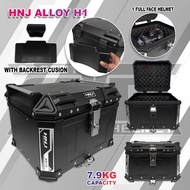 HNJ ALLOY H1 45 liters Alloy Hard Plastic Motorcycle Storage Helmet Compartment Box 45L Alloy 7.9kg 