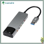 TAMAKO Sound Card, Portable Practical External Audio Card,  USB 7.1 5.1 Channel Game Live Streaming 
