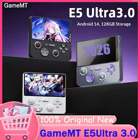 2026 New GameMT E5 Ultra 3.0 Android Open Source Palm Console, 5" IPS Touch Screen Dual Hall Effect 