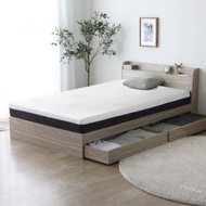 Aube Bed Frame+ Nuloft Natural Latex + Memory Foam Mattress (Japan Size)