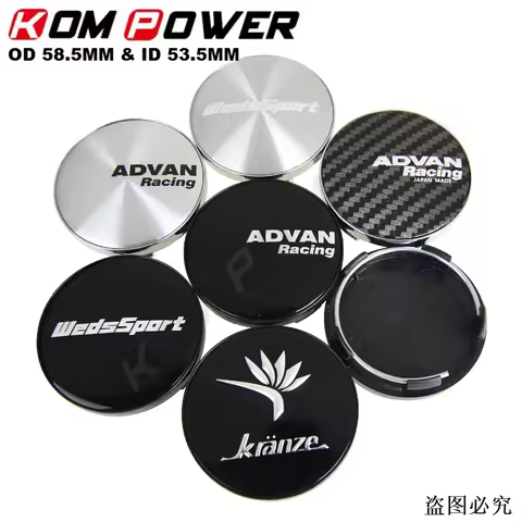 4PCS OD 58MM / ID 53MM Wheel Cap ADVAN WEDSSPORT KRANZE Emblem Wheel Center Hub Cap Rim Cover Cap