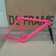 ☠700C Fixed Gear Bike Frame Aluminum Alloy Front Fork Fixie Bicycle Frameset Single Speed Street M✤