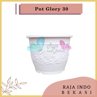 Glory Pot 30 Cm White Motif Pot 30 Plastic 30cm Glory Vase White Flower Plastic Pot