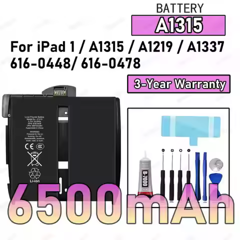 100% New High Quality A1315 6500mAh Battery For IPAD 1/A1219/A1337/616-0448/616-0478 Tablet Battery 