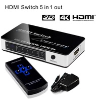 4K 30Hz HDMI Switch 5x1 5 in 1 Out Display HDMI Switcher Video Converter Box for PS3 PS4 PS5 Camera 