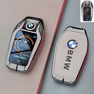 Nappa Genuine Leather Zinc Alloy Smart Keyless Display Screen Remote Car Key Fob Case Cover Holder C
