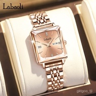 fossil watch Laboli Watch Women's Light Luxury Steel Strap Watch Waterproof Double Calendar High-End Niche Women's Watch