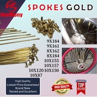 KRX GOLD MOTORCYCLE SPOKE 36PCS/SET 10G X87,120,150,155,157,161;8G X162,8GX184;9GX161,9GX184