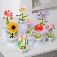 Various potted building block flower series building block toys
