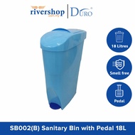 DURO Sanitary Bin with Pedal 18L / Sanitary Dustbin SB002(B) / Washroon Bin/ Rubbish Bin Trash Can