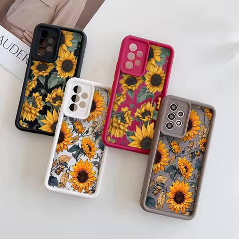 Fresh Sunflowers Printed Matte Phone Case for Vivo V21 25 V50 5G 11 V30 Pro Y72 Y36 Y28 X100 X80 Lit