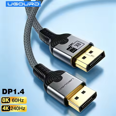 UGOURD DisplayPort 1.4 Cable 8K@60Hz 4K@240Hz 2K@144Hz/165Hz 32.4Gbps HDR Braided DP to DP Cable for