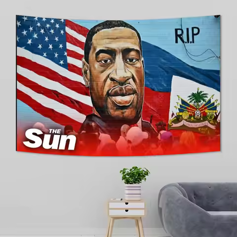 1pc George Floyd Graphic tapestry Cover Trendy Retro Art Room Decor Aesthetic Bohemian Decor Tapestr