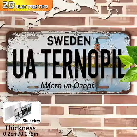 2D Flat, 1pc Vintage Ukraine-Themed Wall Sign Suitable for Home & Office Decor - Dnipro City or Land
