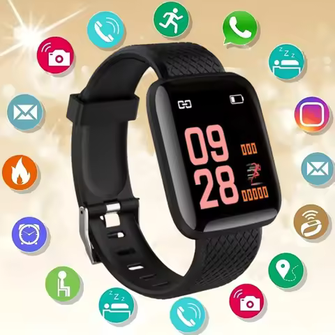 Smart Watch 116Plus D13 Y68 Sport Wristband Running Fitness Monitor Track Heart Rate Message Remind 