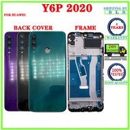 Rear Back Housing For Huawei Y6P Y6 P 2020 LCD Middle Front Frame + Battery Cover Back Door Case
