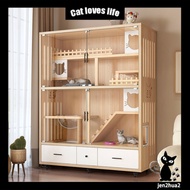 Luxury cat house cat villa cat cabinet cat bed free space cat house solid wood cat cage home indoor 