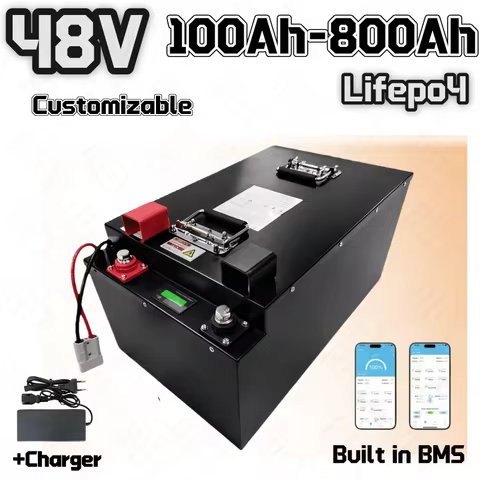 Lithium Battery48V 400Ah 100Ah 200Ah 300Ah 500Ah 600Ah 700Ah 800Ah Lifepo4 for4KW9KW Solar System Ph