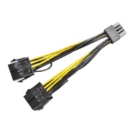GinTai Graphics Card Power Cable 030-0571-000 CPU 8 (Pin) Male to Dual PCIe 8 P-in Female Adapter fo
