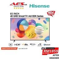 Hisense 65 Inch 4K Smart TV UHD 65" LED TV Murah Television 电视机 電視機 65A6100K Replace 65A6100H