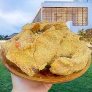 Original crispy Chicken Skin Chips 100Gram / crispy Spicy Kripy Chicken Skin with Orange Leaves / Or