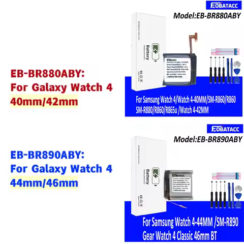 Battery EB-BR880ABY For Galaxy Watch 4 40mm/42mm R860 R860 R865U EB-BR890ABY For Galaxy Watch 4 44mm