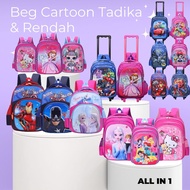 Beg Cartoon / Beg Roda / Beg Trolley Sekolah Tadika / Sekolah Rendah / KUROMI Backpack Design Cartoo