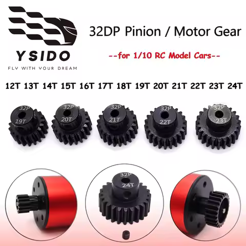3PCS 32DP M0.8 3.175/5.0mm Hardened Steel Metal Pinion 12T 13T 14T 15T 16T 17T 18T 20T 21T 22T 24T M