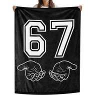 Six Seven 6 7 Meme Blankets Nano blankets  Funny 67 Trends Throws Blankets for Adults, Cozy Flannel 