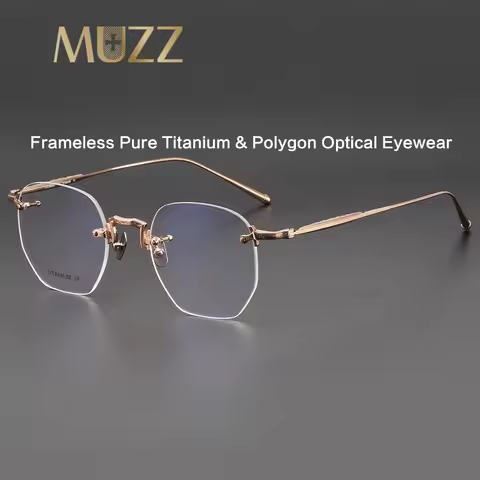 Pur Titanium Rimless Fashion Designer Eyeglasses Optical Glasses Frame Men and Women Eyewear 2024 Li