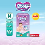 [CHỈ 25-29/7 QT Đơn 899K/1199K]Tã quần Bobby Siêu Khô Thoáng - 100% Thoáng Khí Jumbo M56+4 miếng