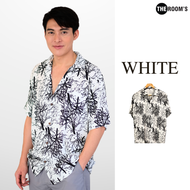 THE ROOMS - เดอะรูม เสื้อฮาวาย โคตรนุ่ม แขนสั้น ผ้าสปัน ผ้าดีมาก ลาย ปะการัง